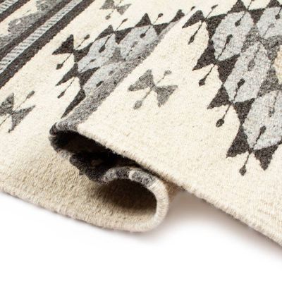 Alternate image for Natural Dye and 100 Wool Table Runner Handwoven in Mexico Mist of Tradition