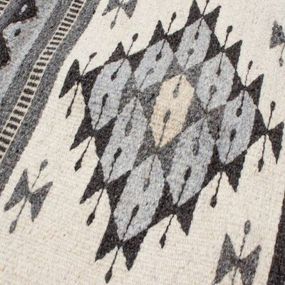 Alternate image for Natural Dye and 100 Wool Table Runner Handwoven in Mexico Mist of Tradition