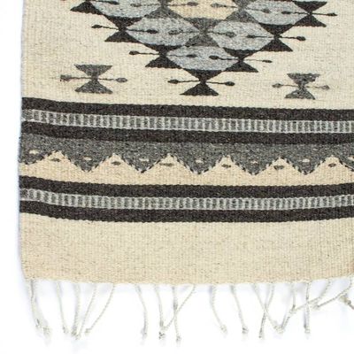Alternate image for Natural Dye and 100 Wool Table Runner Handwoven in Mexico Mist of Tradition