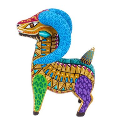 Alternate image for Wood Alebrije Sheep Figurine Hand-Painted in Mexico Enchanting Sheep