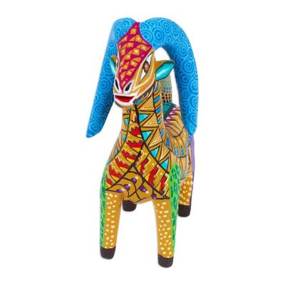 Alternate image for Wood Alebrije Sheep Figurine Hand-Painted in Mexico Enchanting Sheep