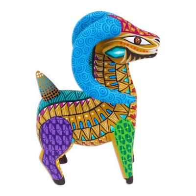 Alternate image for Wood Alebrije Sheep Figurine Hand-Painted in Mexico Enchanting Sheep