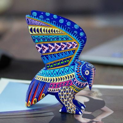 Primary image for Wood Alebrije Eagle Figurine Hand-Painted in Mexico Glorious Eagle