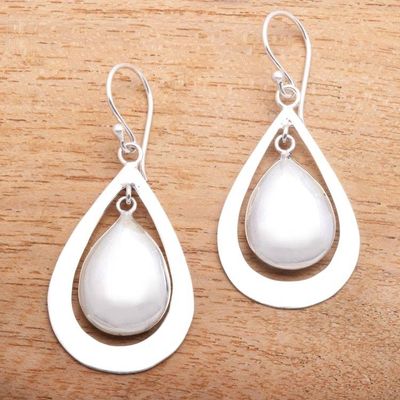 Primary image for High-Polish Teardrop Sterling Silver Dangle Earrings Teardrop Gleam