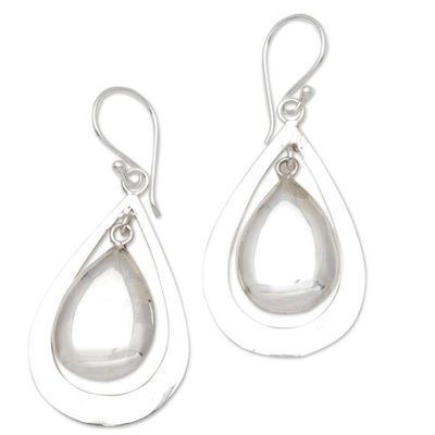 Alternate image for High-Polish Teardrop Sterling Silver Dangle Earrings Teardrop Gleam