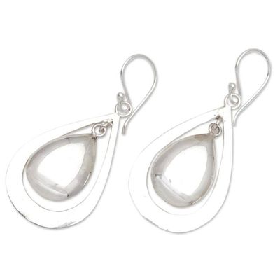 Alternate image for High-Polish Teardrop Sterling Silver Dangle Earrings Teardrop Gleam