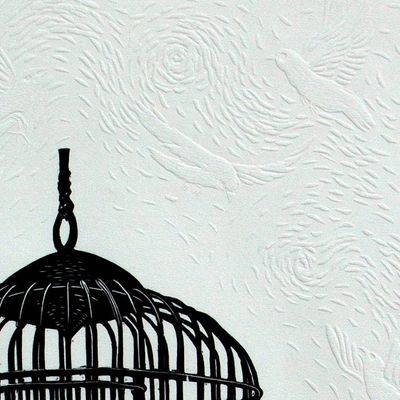Alternate image for Limited Edition Etched Print of a Bird Cage from Mexico The Birds Are In Their Place