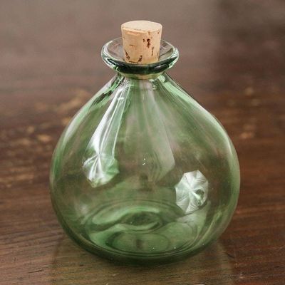Alternate image for Handblown Recycled Glass Jar from Mexico Verdant Potion