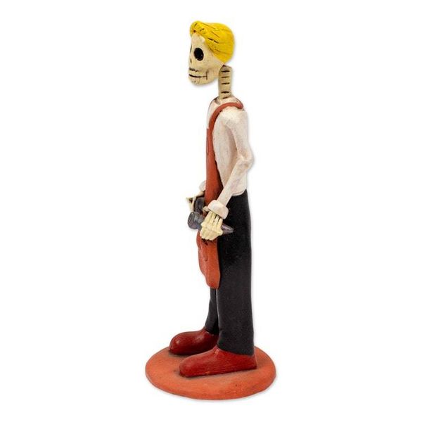 Alternate image for Artisan Crafted Skeletal Barber Sculpture Barber Catrin