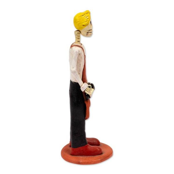 Alternate image for Artisan Crafted Skeletal Barber Sculpture Barber Catrin