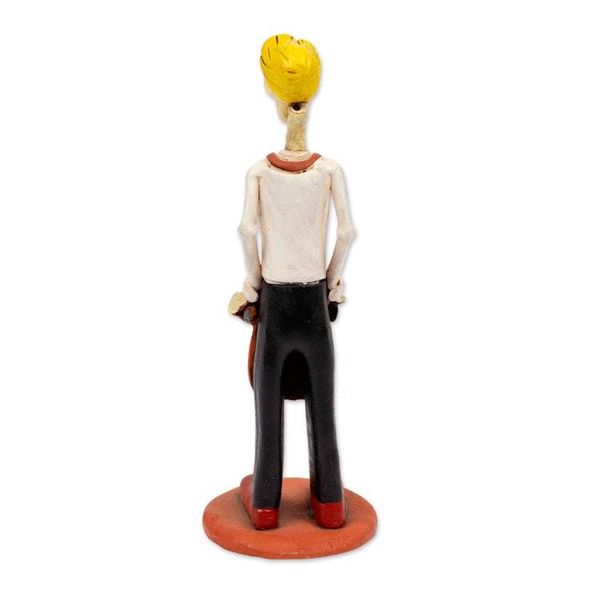 Alternate image for Artisan Crafted Skeletal Barber Sculpture Barber Catrin