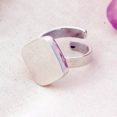 Alternate image for Taxco Silver Modern Geometric Rhombus-Themed Wrap Ring Radiant Rhombus