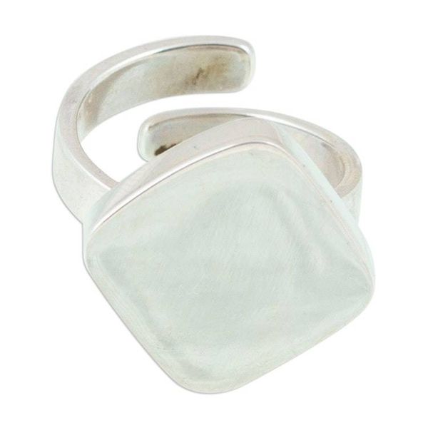 Alternate image for Taxco Silver Modern Geometric Rhombus-Themed Wrap Ring Radiant Rhombus