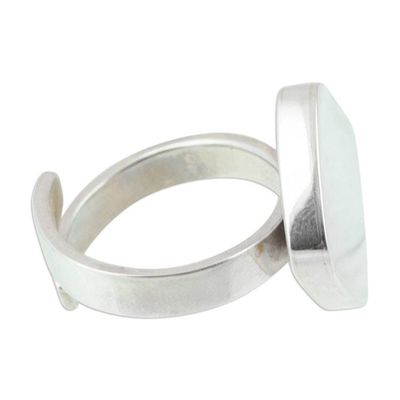 Alternate image for Taxco Silver Modern Geometric Rhombus-Themed Wrap Ring Radiant Rhombus