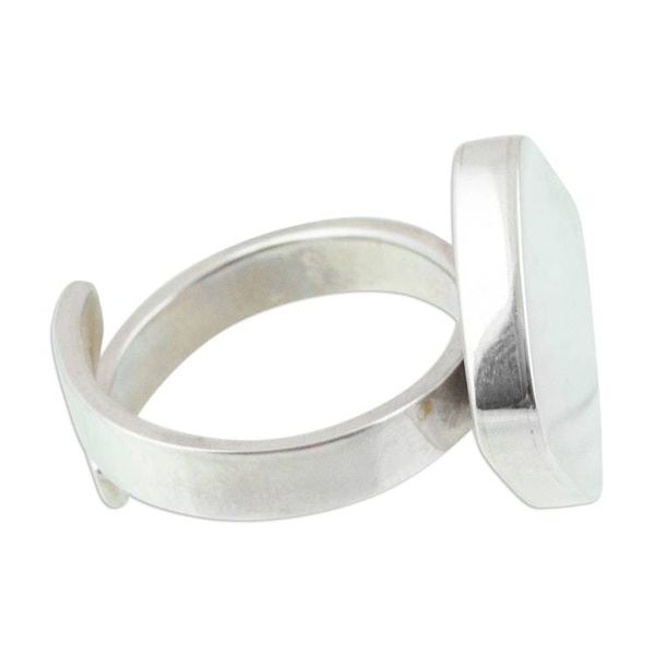 Alternate image for Taxco Silver Modern Geometric Rhombus-Themed Wrap Ring Radiant Rhombus