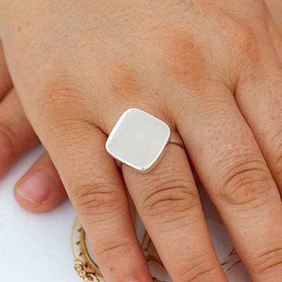 Alternate image for Taxco Silver Modern Geometric Rhombus-Themed Wrap Ring Radiant Rhombus