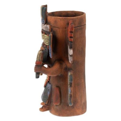 Alternate image for Hand-Painted Folk Art Maya Ceramic Decorative Vase Maya Urn