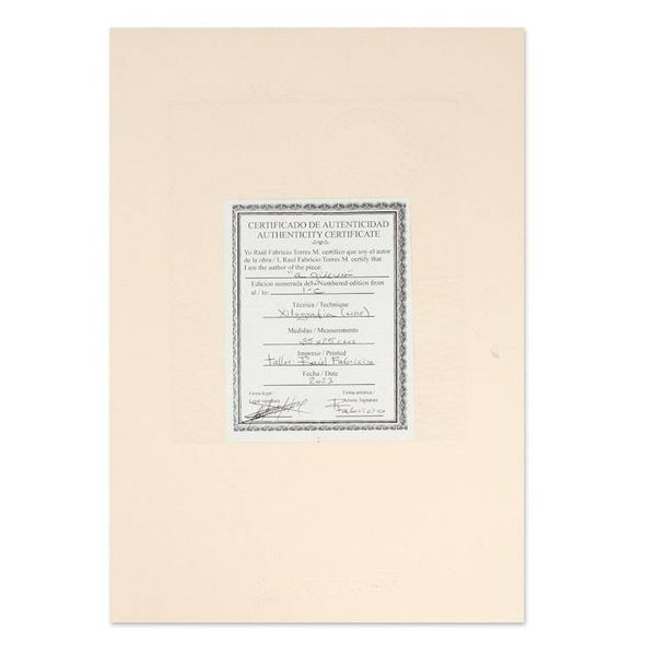 Alternate image for Mexican-Made Signed Limited Edition Rooster Woodcut Print Eggcellent