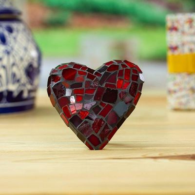 Primary image for Heart-Shaped Red Stained Glass Wall Accent Made in Mexico Fragments of a Heart
