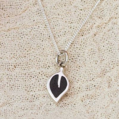 Alternate image for Leaf-Themed Bocote Wood and Sterling Silver Pendant Necklace Genuine Forest