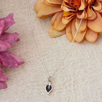 Alternate image for Leaf-Themed Bocote Wood and Sterling Silver Pendant Necklace Genuine Forest
