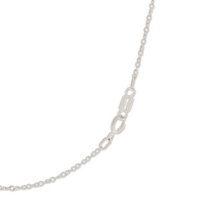 Alternate image for Cubic Zirconia and Sterling Silver Lotus Pendant Necklace Guadalajara Lotus