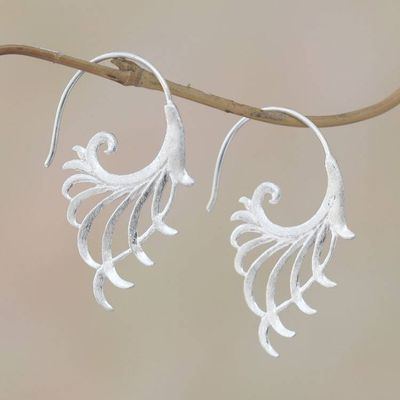 Primary image for Openwork Sterling Silver Half-Hoop Earrings from Bali Flying Wings