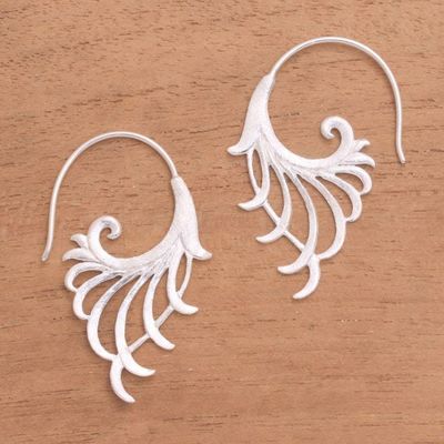 Alternate image for Openwork Sterling Silver Half-Hoop Earrings from Bali Flying Wings