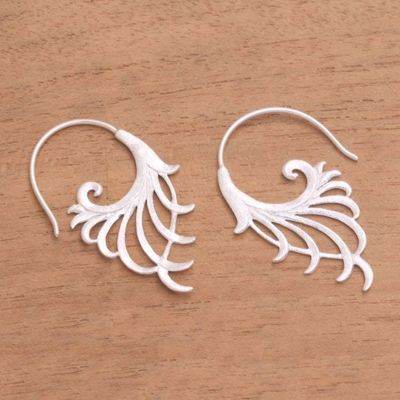 Alternate image for Openwork Sterling Silver Half-Hoop Earrings from Bali Flying Wings