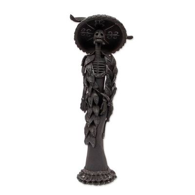 Alternate image for Handmade Ceramic Catrina Sculpture Drop-Dead Beauty