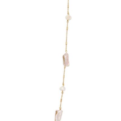 Alternate image for Artisan-Made 24k Gold-Plated Cultured Pearl Station Necklace Elegance  Pearls