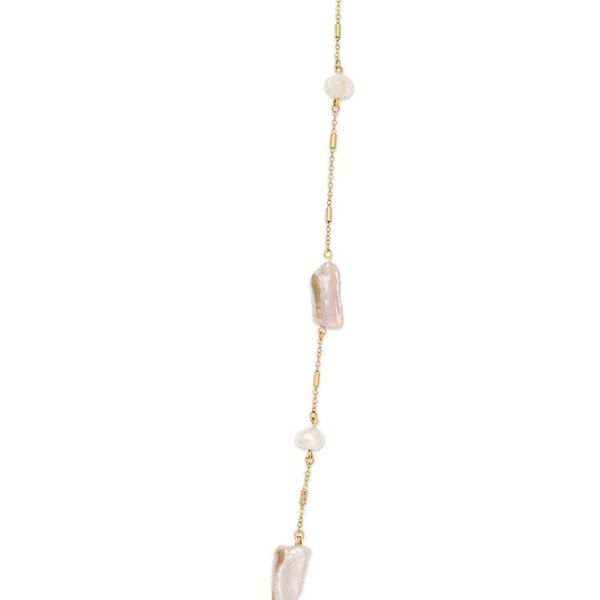 Alternate image for Artisan-Made 24k Gold-Plated Cultured Pearl Station Necklace Elegance  Pearls