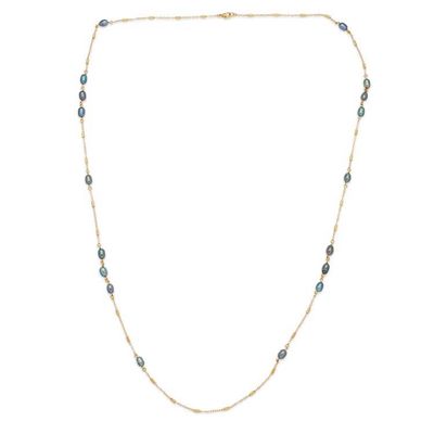 Alternate image for High-Polished 24k Gold-Plated Grey Pearl Station Necklace Wise Tides
