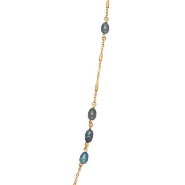 Alternate image for High-Polished 24k Gold-Plated Grey Pearl Station Necklace Wise Tides