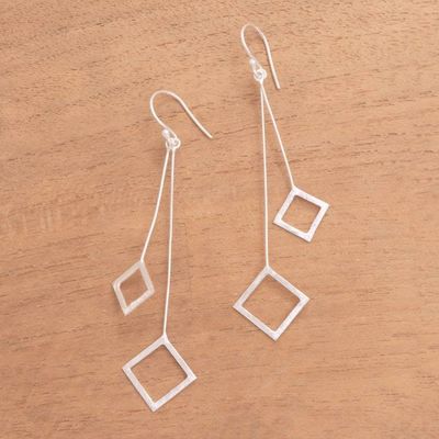 Alternate image for Geometric Sterling Silver Dangle Earrings from Bali Quantum Dangle