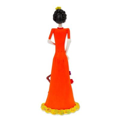 Alternate image for Hand-Painted Catrina  Monkey Ceramic Sculpture from Mexico Playful Catrina