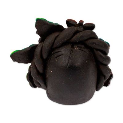 Alternate image for Day of the Dead-Themed Painted Frida Skull Ceramic Figurine Frida Underworld