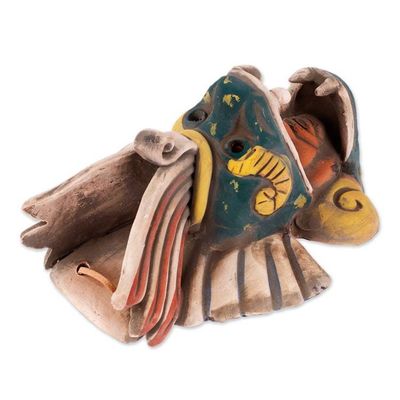 Alternate image for Earthtone Quetzalcoatl Handcrafted Ceramic Wall Mask Quetzalcoatl Revered
