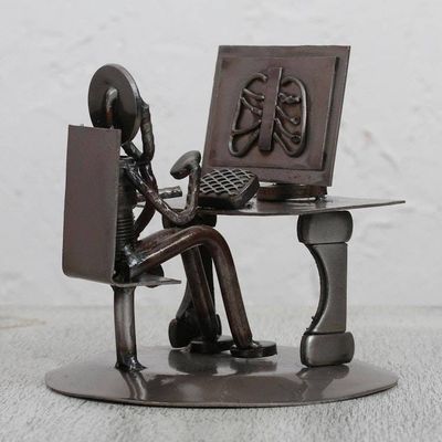 Alternate image for Upcycled Metal Auto Part Sculpture of a Doctor from Mexico X-Rays