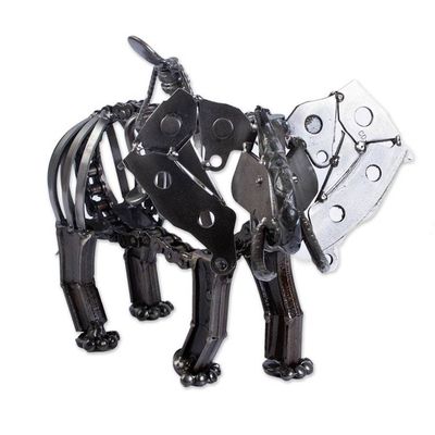 Alternate image for Elephant-Themed Recycled Metal Auto Part Sculpture The Elephant Rider