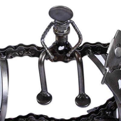 Alternate image for Elephant-Themed Recycled Metal Auto Part Sculpture The Elephant Rider