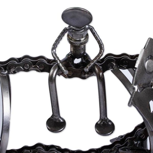 Alternate image for Elephant-Themed Recycled Metal Auto Part Sculpture The Elephant Rider