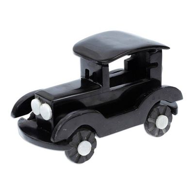 Alternate image for Handmade Natural Onyx Sculpture of a Classic Car from Mexico Those Classic Days