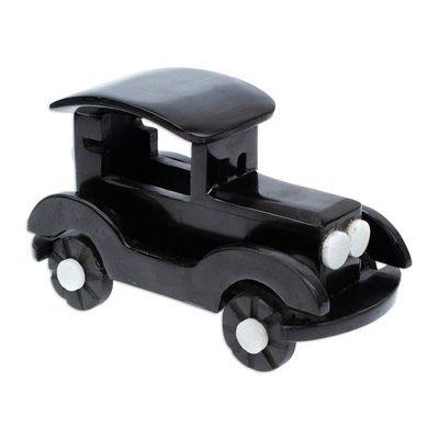 Alternate image for Handmade Natural Onyx Sculpture of a Classic Car from Mexico Those Classic Days