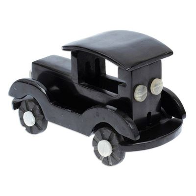Alternate image for Handmade Natural Onyx Sculpture of a Classic Car from Mexico Those Classic Days