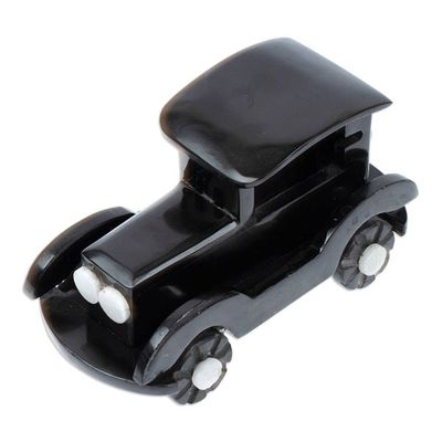 Alternate image for Handmade Natural Onyx Sculpture of a Classic Car from Mexico Those Classic Days
