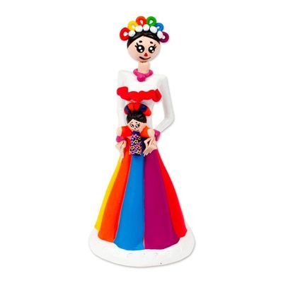 Alternate image for Hand-Painted Folk Art-Inspired Ceramic Sculpture from Mexico Lele Doll