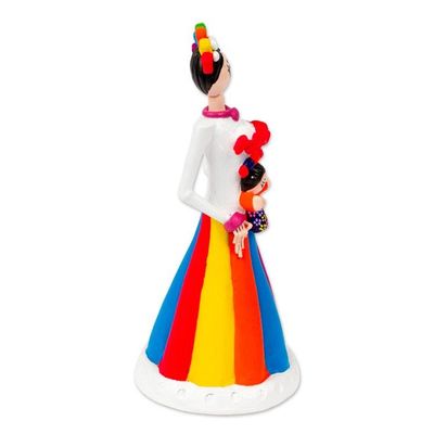 Alternate image for Hand-Painted Folk Art-Inspired Ceramic Sculpture from Mexico Lele Doll