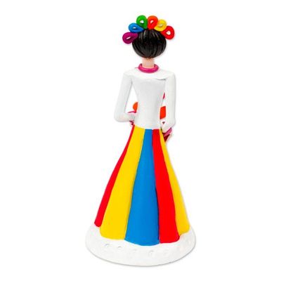 Alternate image for Hand-Painted Folk Art-Inspired Ceramic Sculpture from Mexico Lele Doll