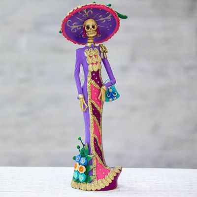 Primary image for Artisan Crafted Catrina Day of the Dead Figurine La Catrina Socorro